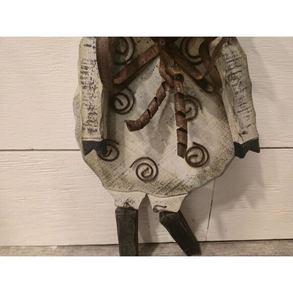 Vintage Folk Art Sheep wall hanger Door decor Rusty Primitive Lamb Handmade wood - Picture 5 of 11